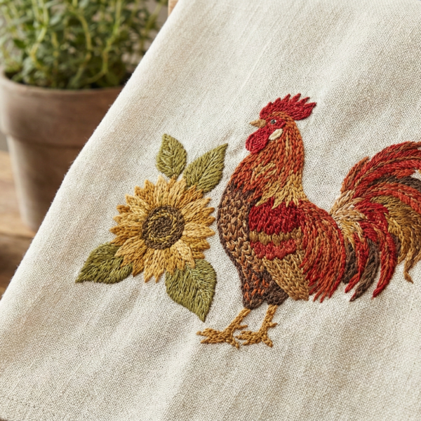 Rustic Farmhouse Rooster & Sunflower